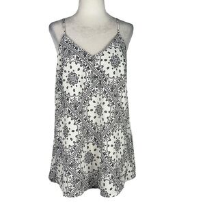 Olivia GREY SPAGHETTI STRAP TUNIC FLORAL‎ PATTERNED TOP